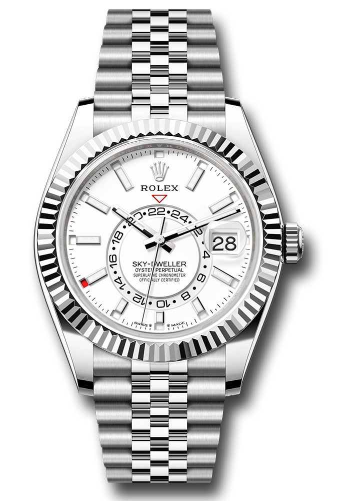 Rolex White Rolesor Sky-Dweller Watch  White Index Dial 336934