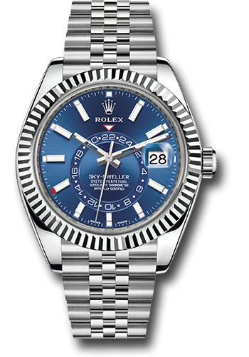 Rolex Oyster Perpetual White Rolesor Sky-Dweller  Blue Index Dial 326934