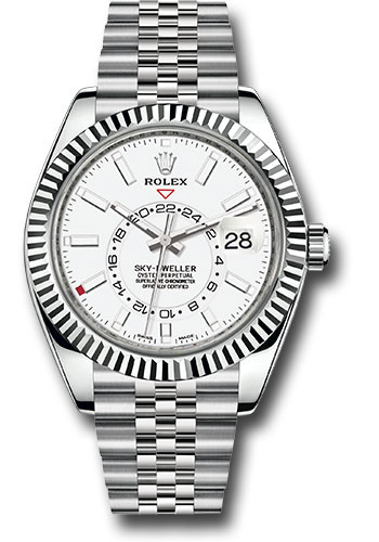 Rolex Oyster Perpetual White Rolesor Sky-Dweller White Index Dial 326934