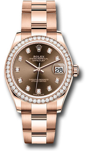 Rolex Everose Gold Datejust 31 Chocolate Diamond Dial 278285