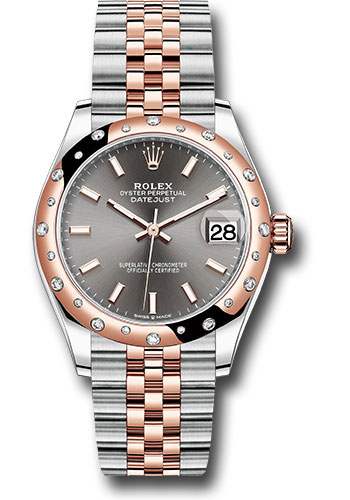Rolex Steel and Everose Gold Datejust 31 Dark Rhodium Index Dial 78341RBR dkrhij