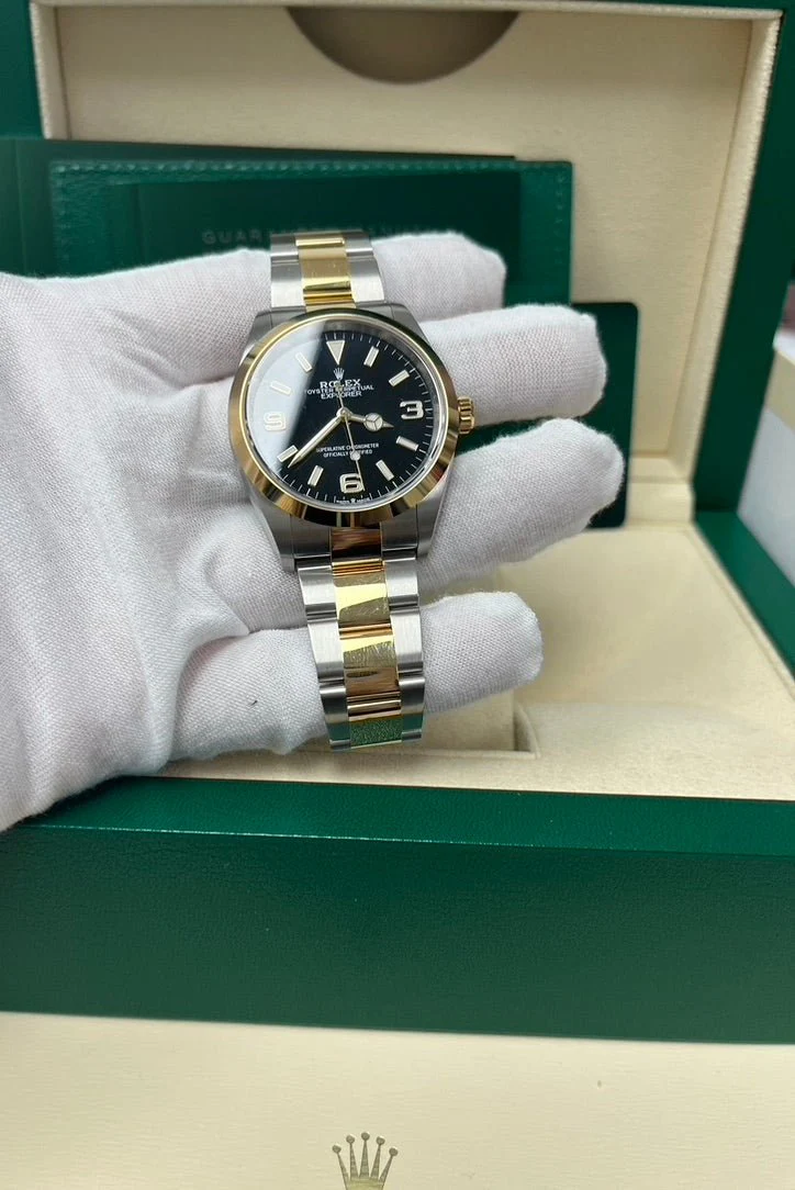 Rolex Steel and Yellow Gold Oyster Perpetual Explorer  Black Dial 124273