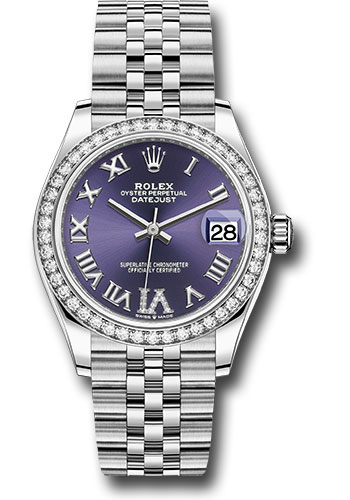 Rolex Steel and White Gold Datejust 31 Aubergine Roman Diamond 6 Dial 278384RBR aubdr6j